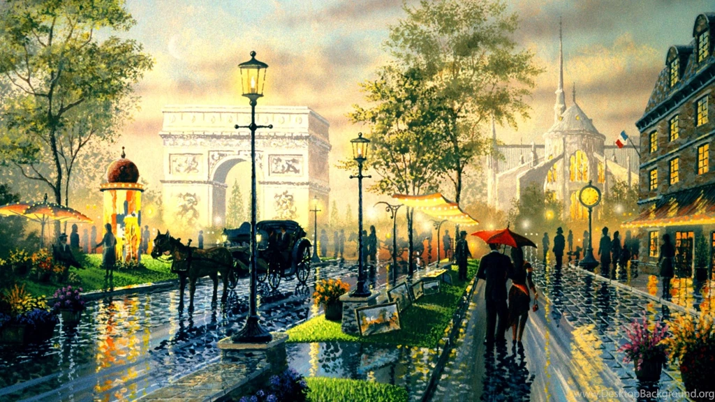 Other Paris Walk Cityscape France Scenery Painting Art Artwork ...