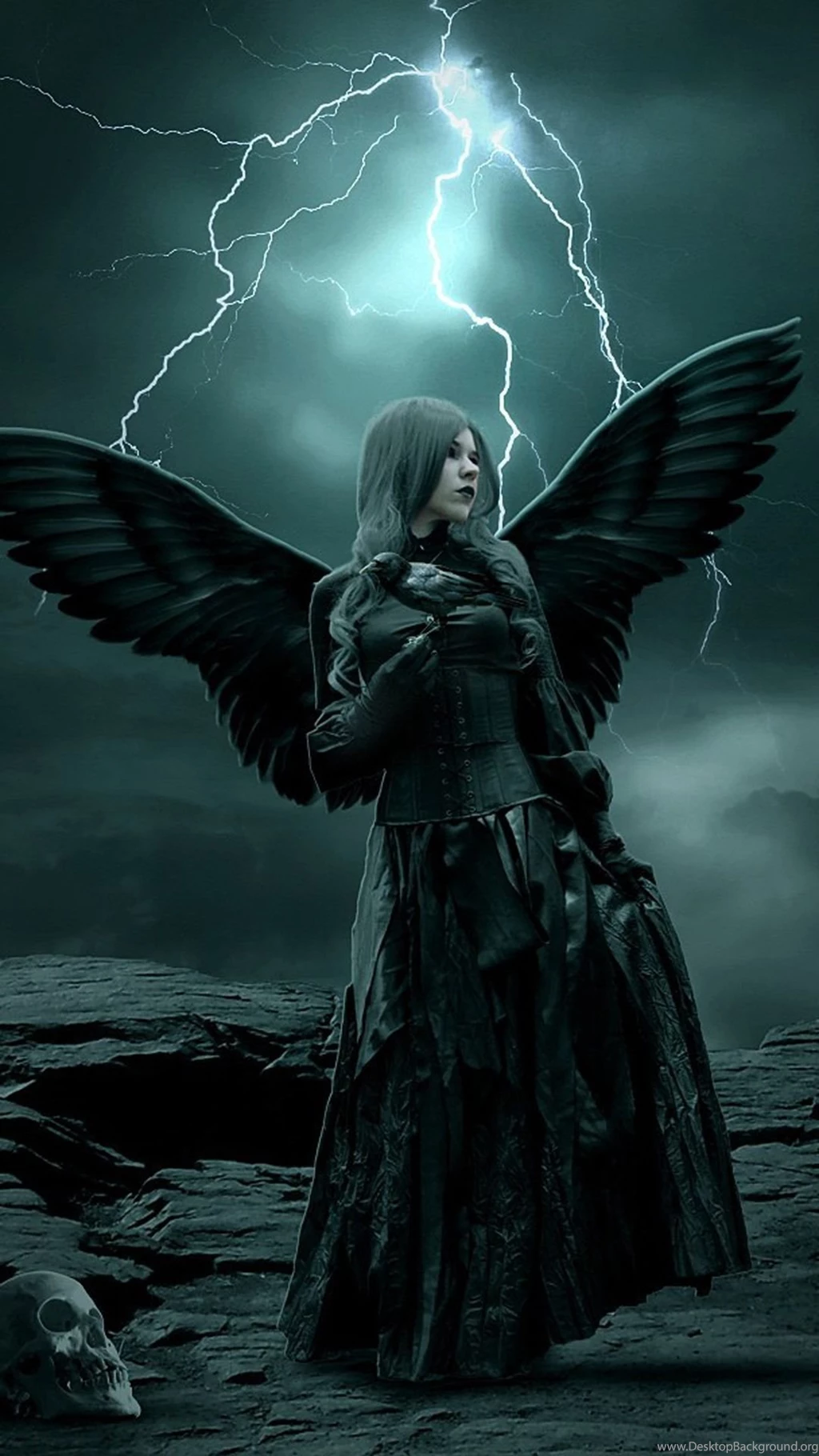 Goth Angel Mobile Wallpapers 3963