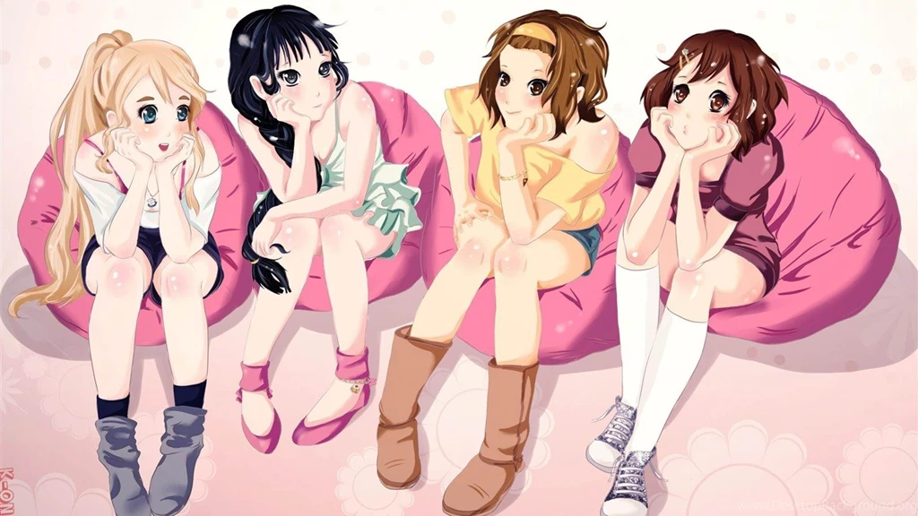Cartoon Girls 1366x768px