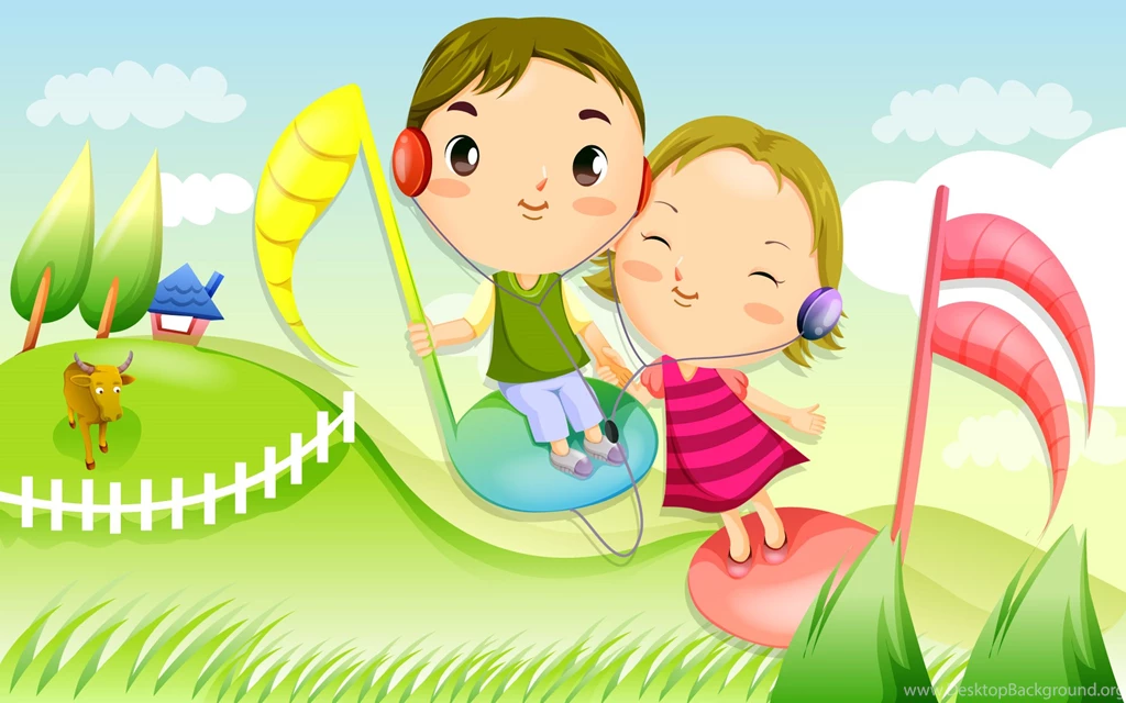 Girls Boys Cartoon With Rose Pics