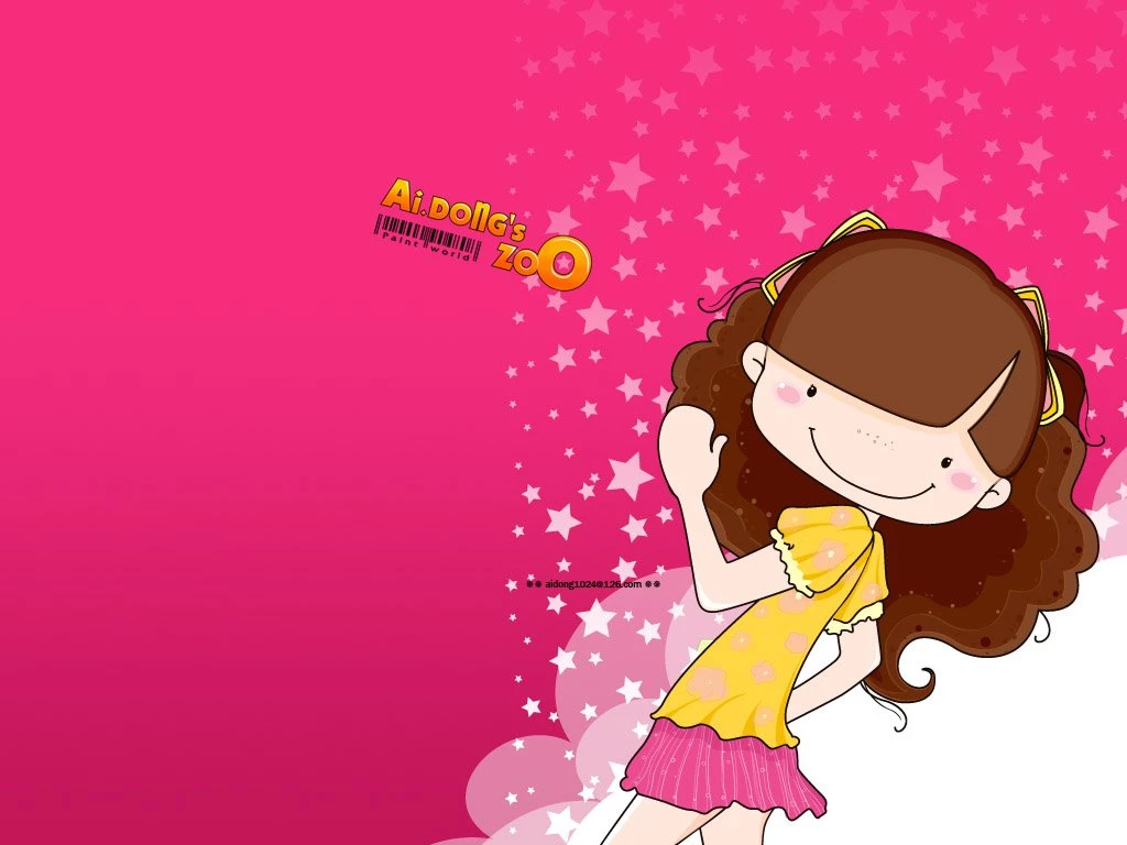 Digital Illustration   Lovely Cartoon Girls Photos 1024x768 NO.9 ...