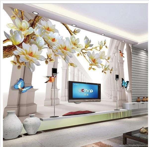 Wallpapers Large Mural Wallpapers Magnolia Space Backdrop Mural ...