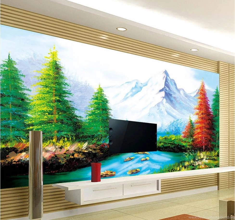 Custom Wallpapers Papel De Parede HD 3d Landscape Painting Design ...