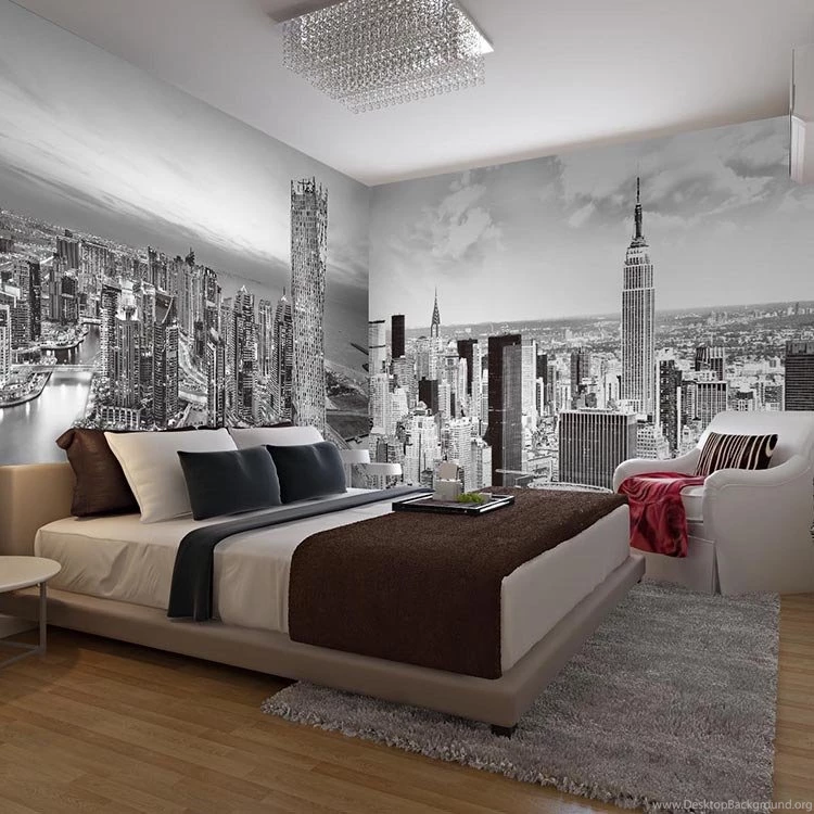 Wholesale 3d Photo Mural Black&white New York City Mural Wallpapers ...