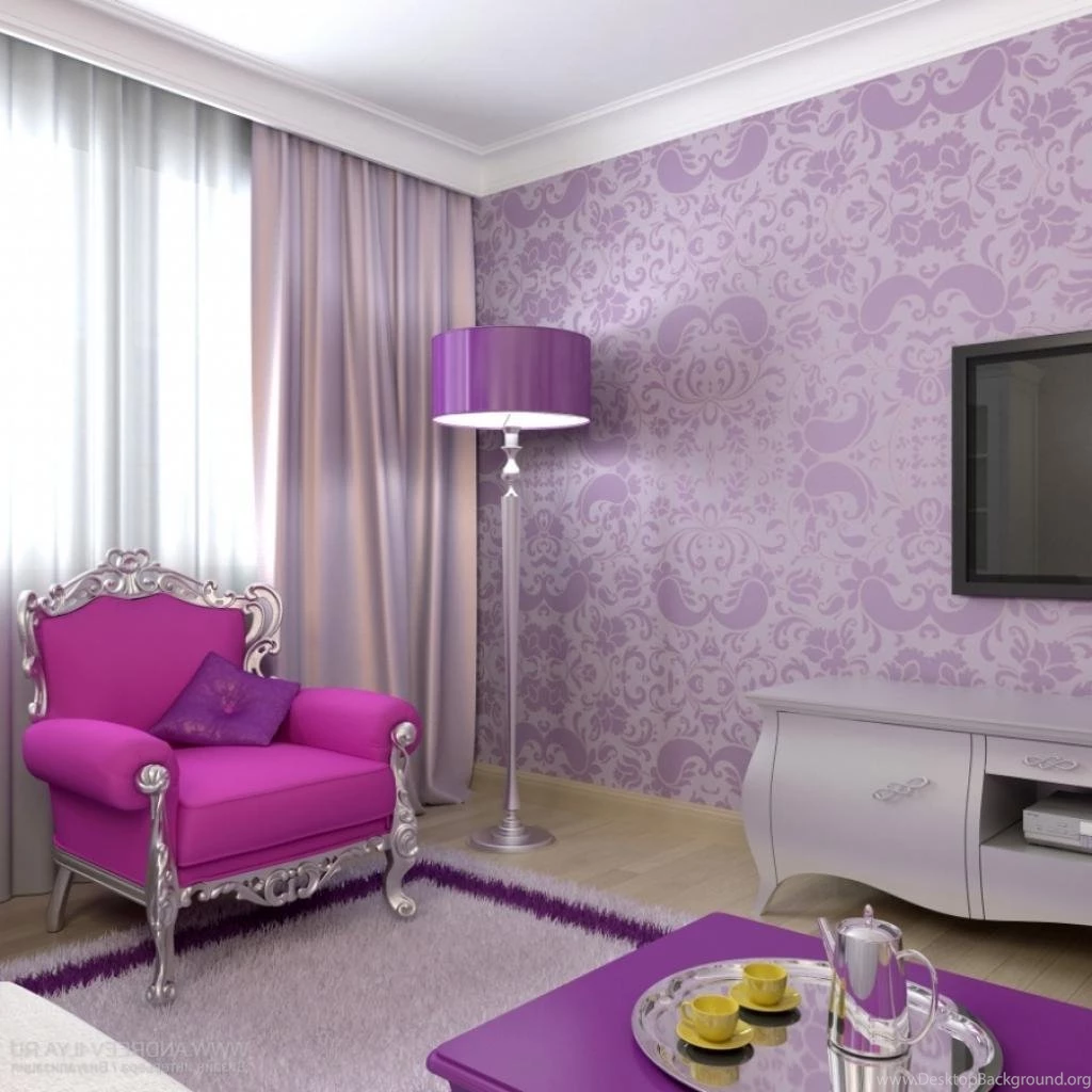 Interior Room In Violet Color Ideas