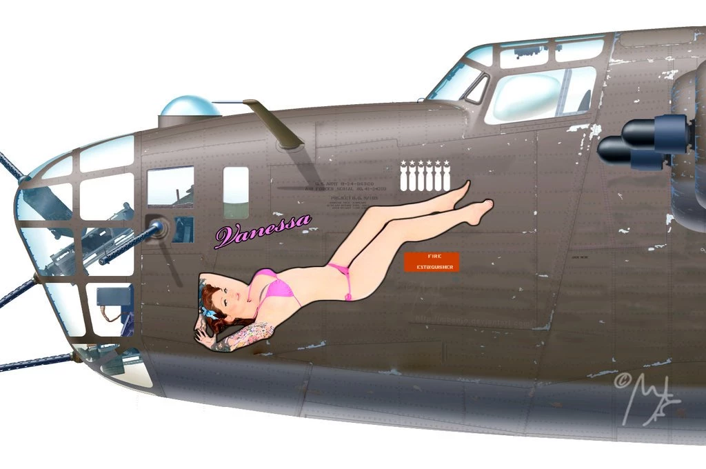 DeviantArt: More Like Vanessa Lake B 24 Nose Art By MBenjo