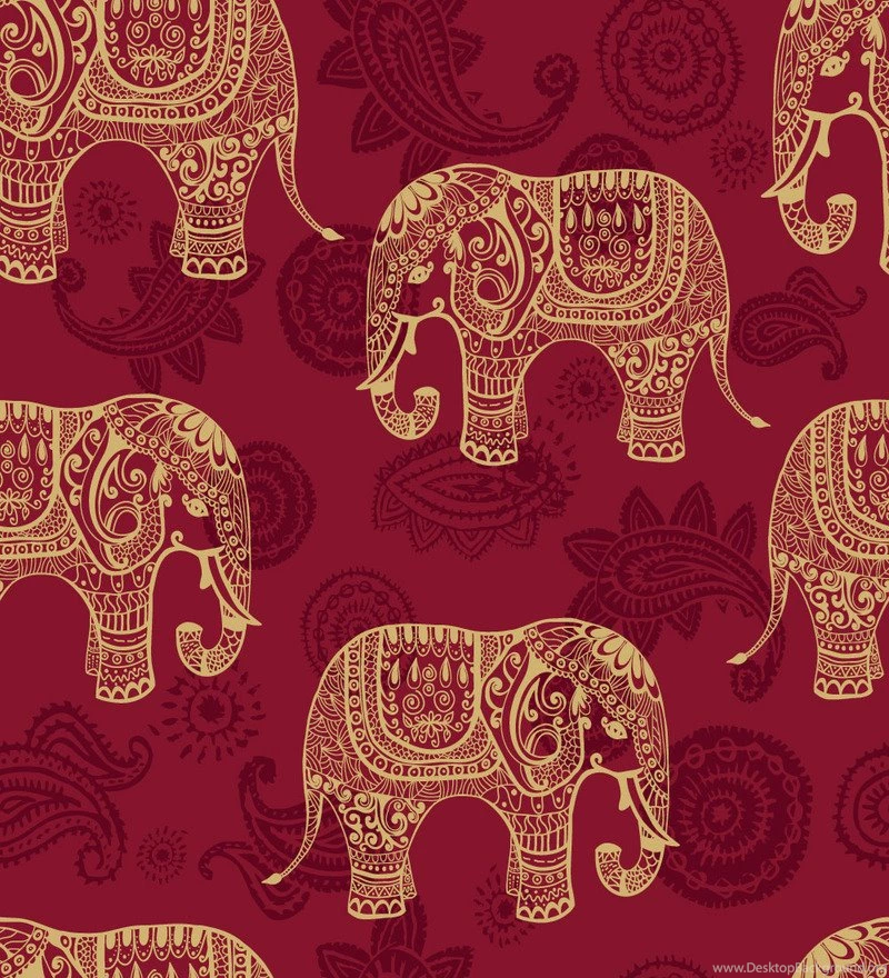 Print A Wall Paper Indian Elephants PVC Free Wallpapers By Print A ...