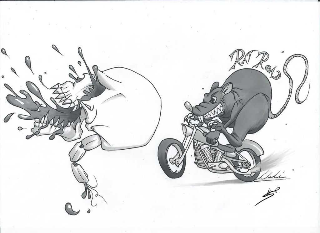 Tattoo Bloody Skull/Rat Road By Roadkingin66 On DeviantArt