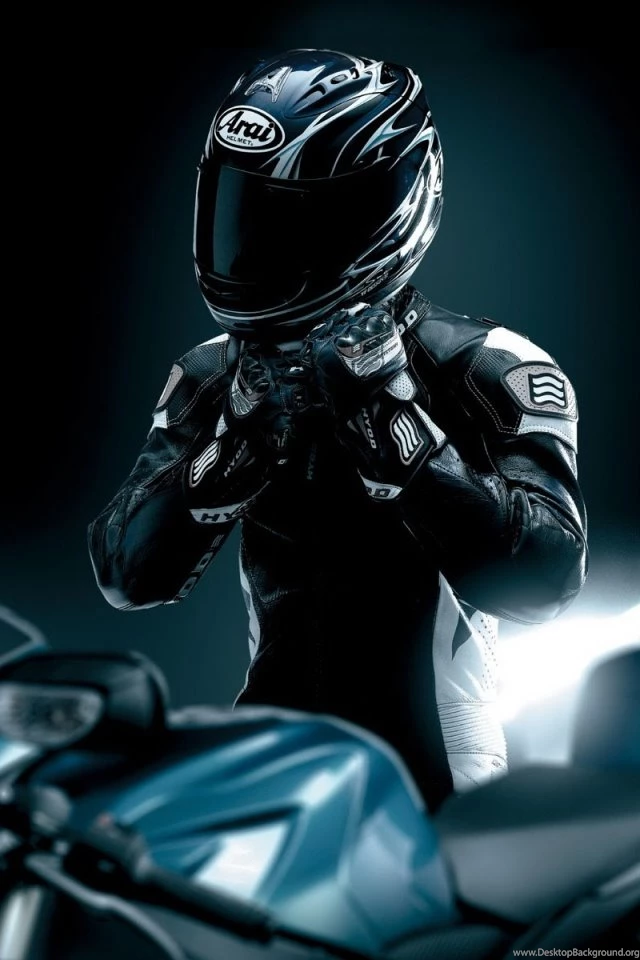 Download Wallpapers 640x960 Racer, Black, Motorcycle, Helmet iPhone ...