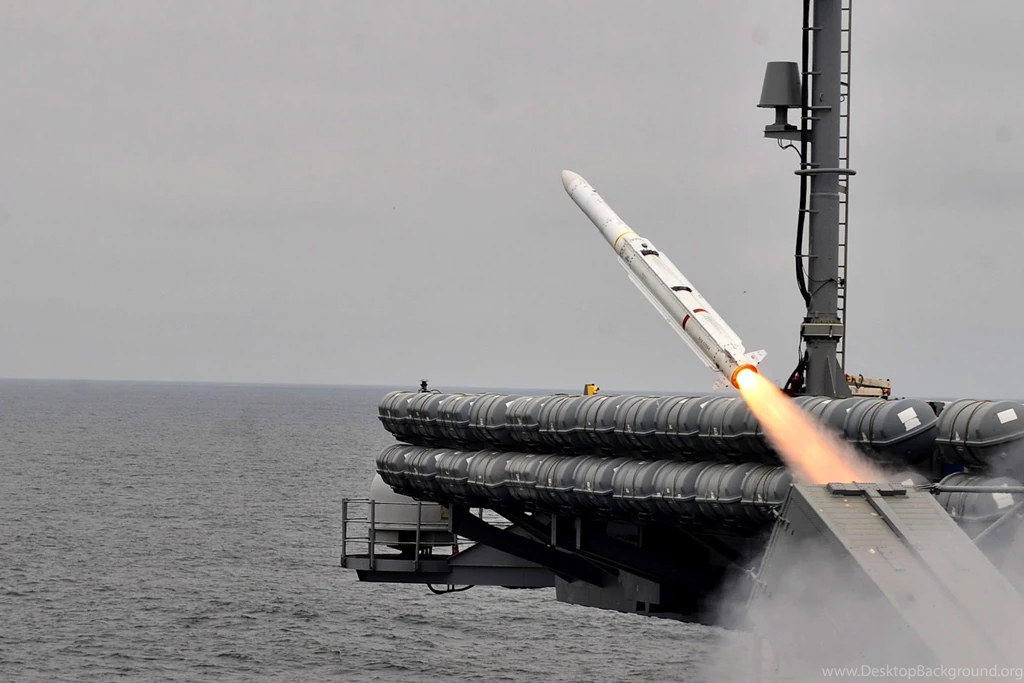 Anti aircraft Missile, Sea Sparrow Is Launched From USS Carl ...