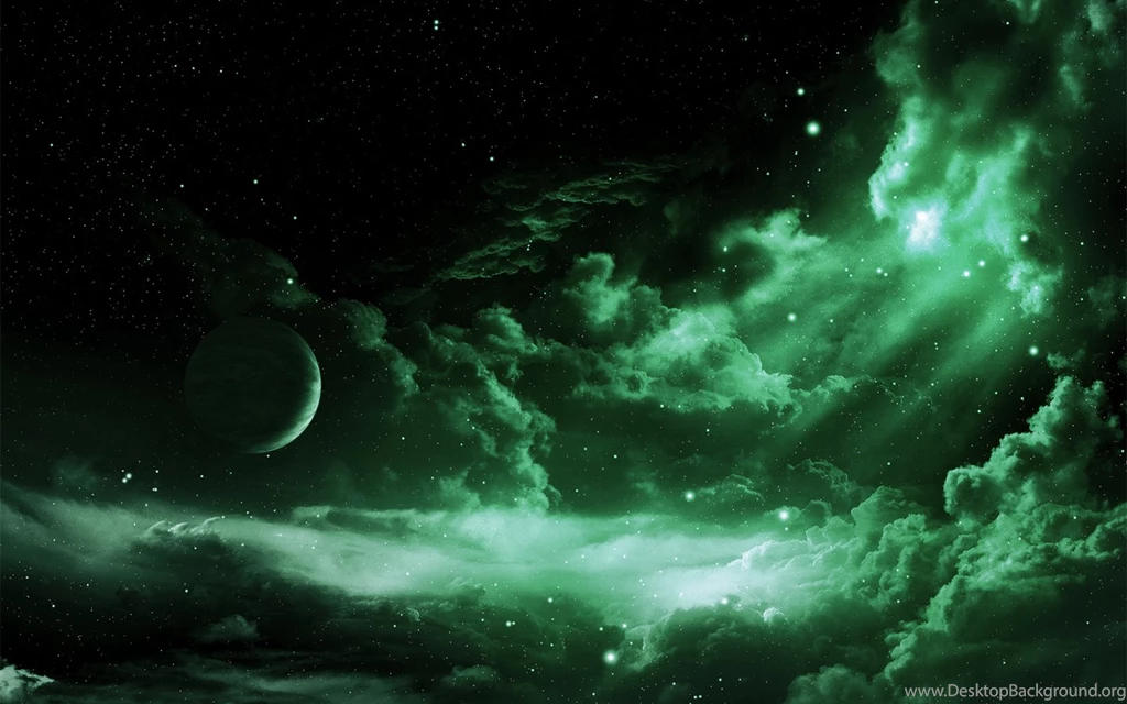 Clouds Green Outer Space Planets Stars Wallpapers   (
