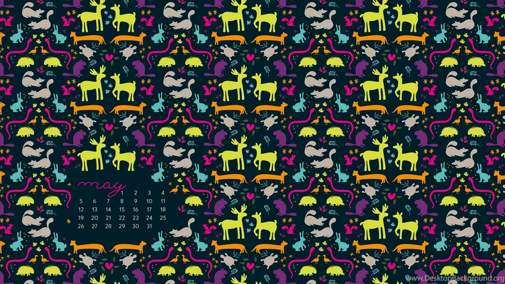 May Calendar Animals Backgrounds Wallpapers 2560x1440 1165924