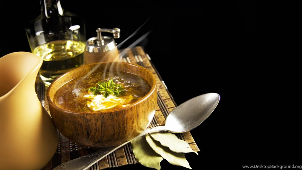 Soup Green Cream Spoon Bay Leaf Jug Table Wallpapers