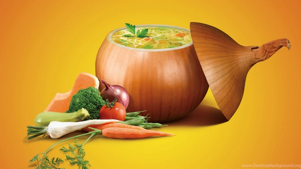 Download Wallpapers 2048x1152 Onions, Vegetables, Soup, Cover ...