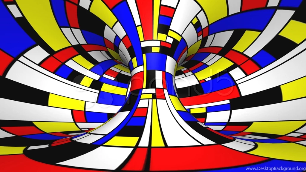 Twisted Rotation Mondrian Style. Stock Footage YouTube