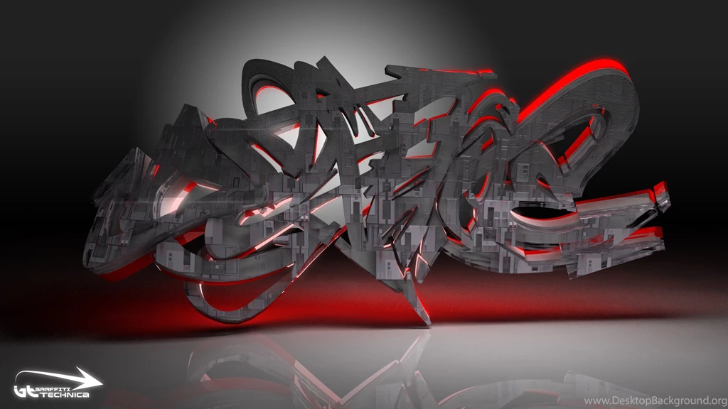 3D Graffiti Red Black Backgrounds Wallpapers
