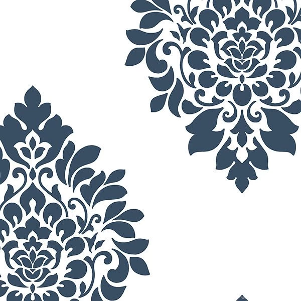 Navy Blue Damask Wallpapers
