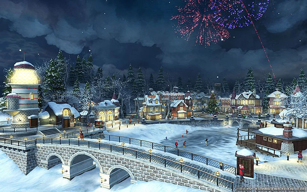 Christmas Village Wallpapers Crazy Frankenstein