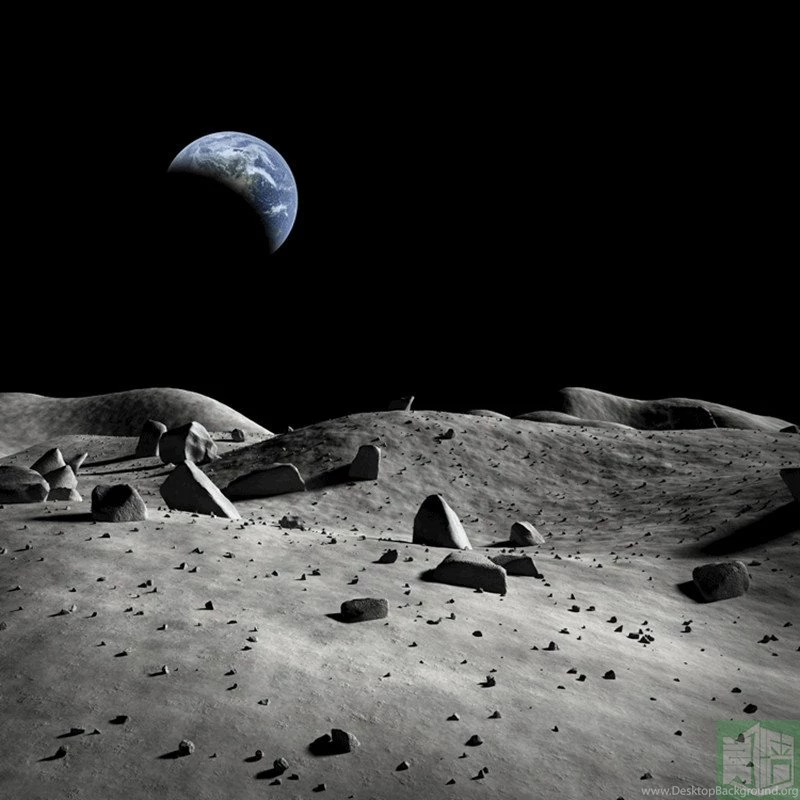 Custom Size High Quality 3D Lunar Landscape Wallpapers Earth Three ...