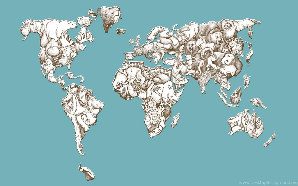 Animals, Maps, World Map :: Wallpapers