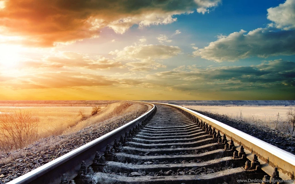 Train Tracks To The Setting Sun >> HD Wallpaper, Get It Now!