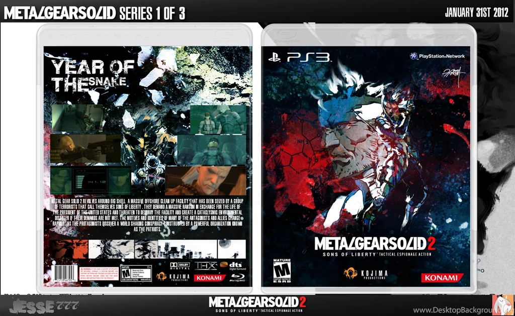Metal Gear Solid 2: Sons Of Liberty PlayStation 3 Box Art Cover By ...