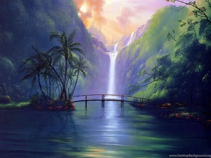 Tropical Island Waterfalls