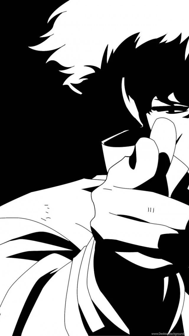 Spike Spiegel Black White iPhone 5 Wallpapers
