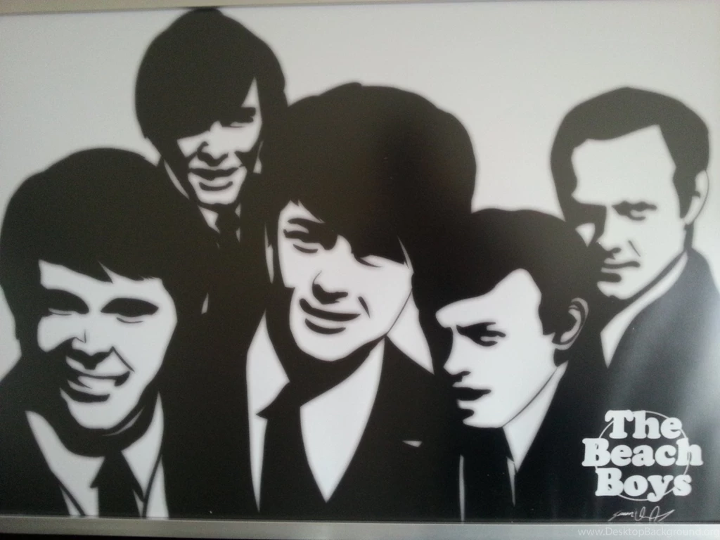 Framed Digital Drawing Of The Beach Boys