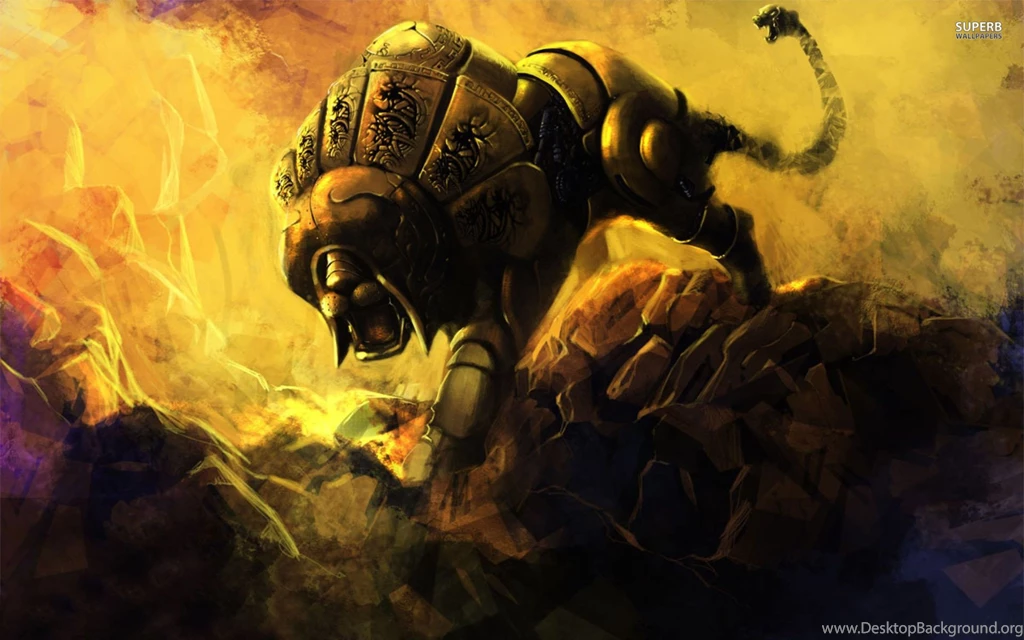 Golden Roaring Lion Wallpapers Fantasy Wallpapers