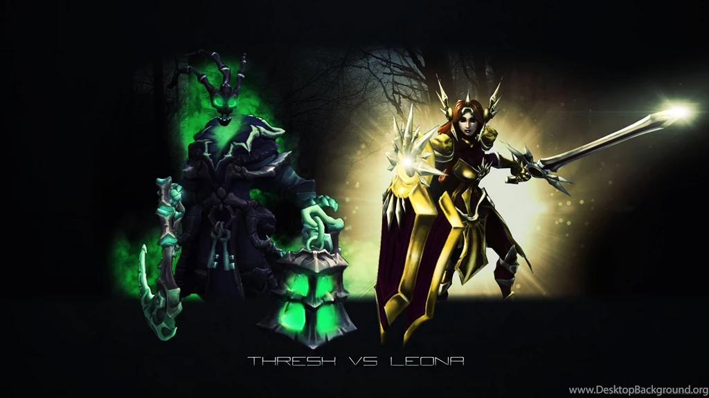 SpeedArt] LoL Wallpapers "Tresh Vs. Leona"   YouTube