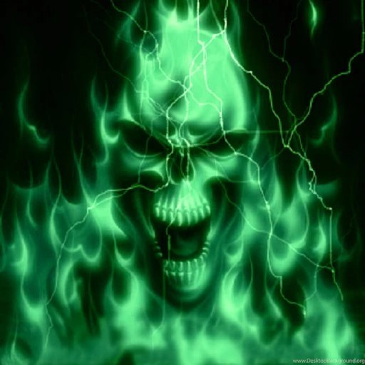 Green Glowing Hellfire Skull (883.00 Kb) Latest Version For Free ...