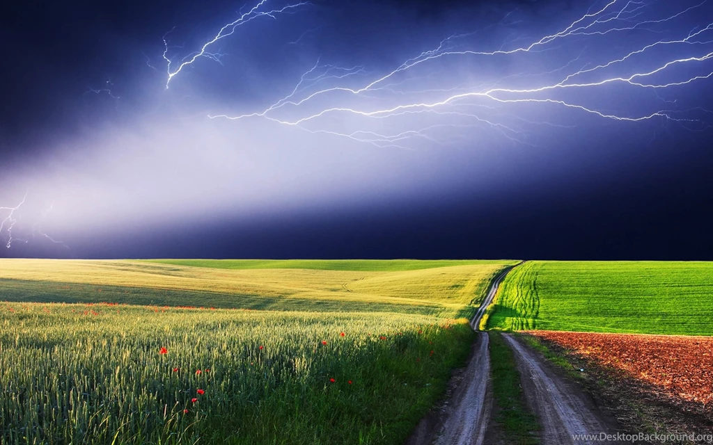 Green Road Lightning Wallpapers HD Of Beautiful Landscape