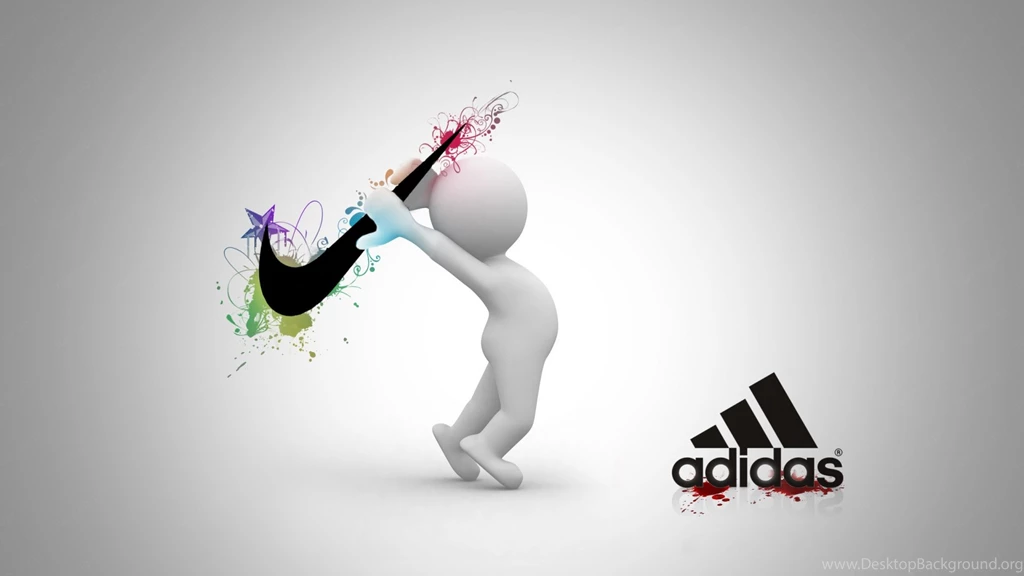 Nike Adidas Clip Art Confrontation Brands Logos