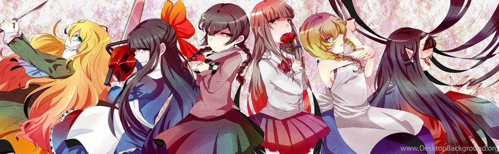 Bow Braids Chainsaw Flowers Hatinoyu Ib anime I b (ib) Knife Long ...