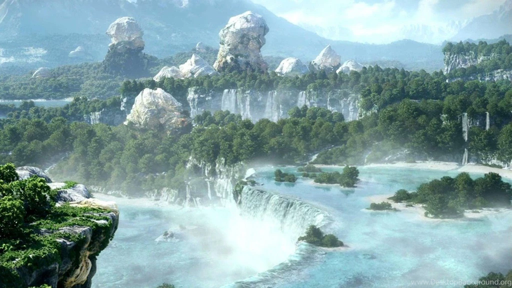 Wallpapers Final Fantasy Girls Landscape Free 1366x768