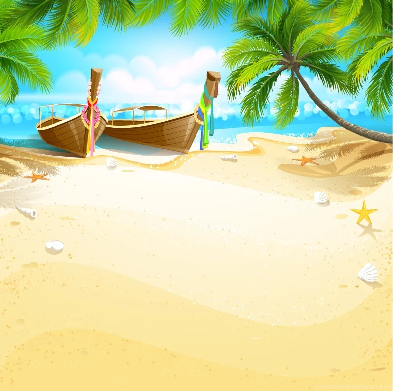 Cartoon Tropical Island Backgrounds Vector Material Cartoon ...