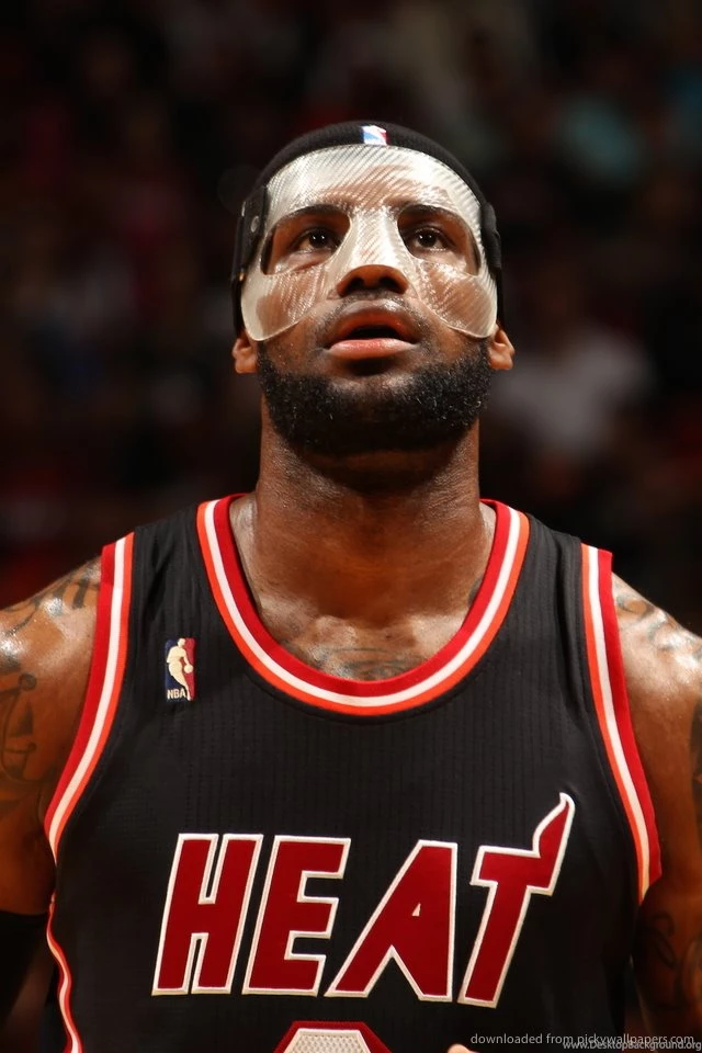 Download LeBron James In A Transparent Mask Wallpapers For iPhone 4