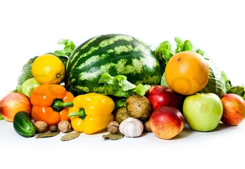 Healthy Food Isolated On A White Backgrounds Stock Photo