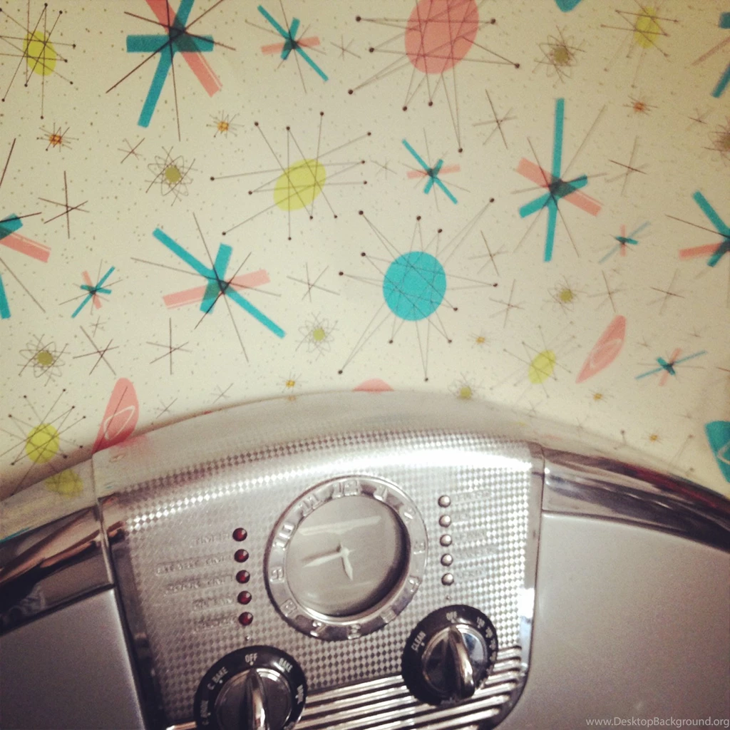 Wallpapers Wall Paper ATOMIC Aqua Vintage By Littlesuzyhomemaker