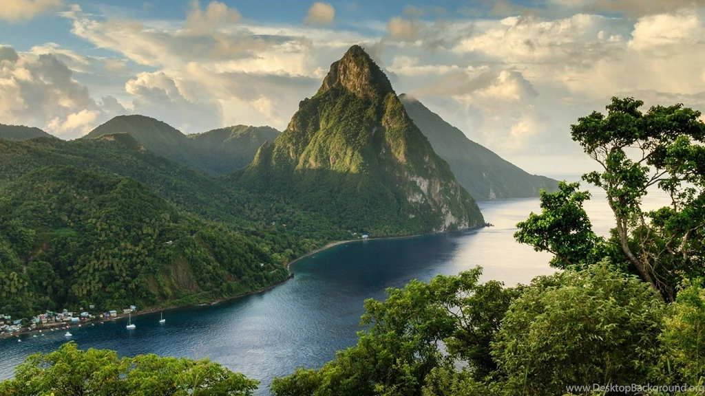 Caribbean Sea Saint Lucia Island Country Landscape Nature Water ...