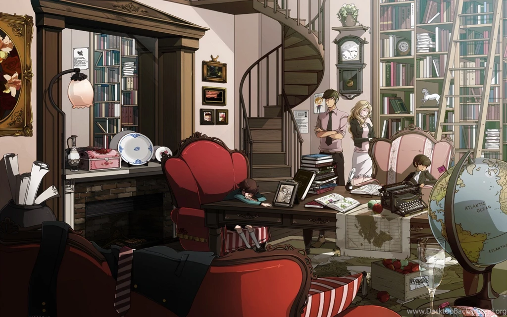 Japan, Couch, Clocks, Stairways, Globes, Maps, Messy, Lupin III ...
