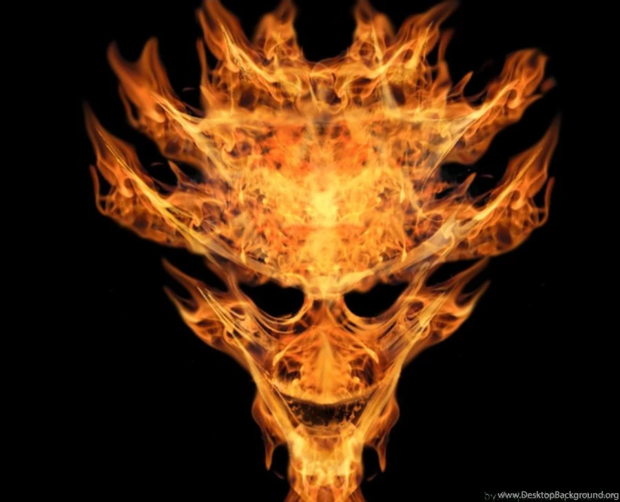 Justpict.com Flaming Demon Skull Wallpapers