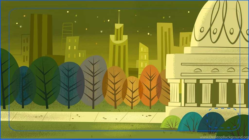 Cartoon Concept Design: Powerpuff Girls Painted Backgrounds