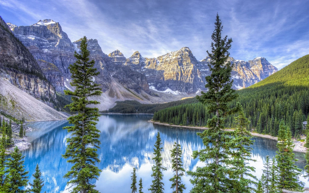 Download Wallpapers 3840x2400 Moraine Lake, Alberta, Canada, Hdr ...