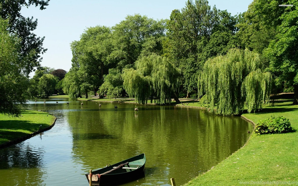 Boat On A Canal Wallpapers