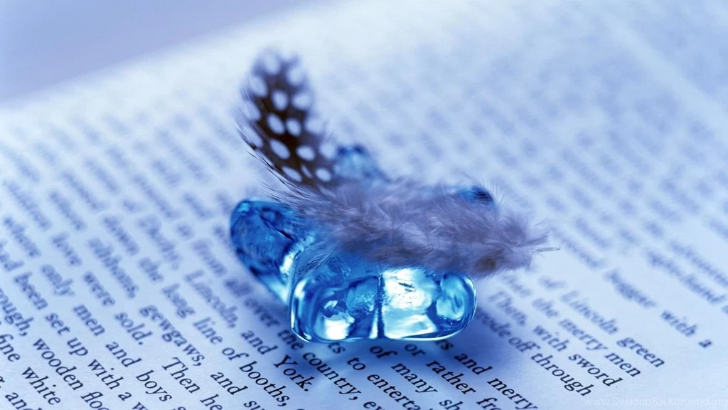 Feather And Gem On Open Book Widescreen Wallpapers