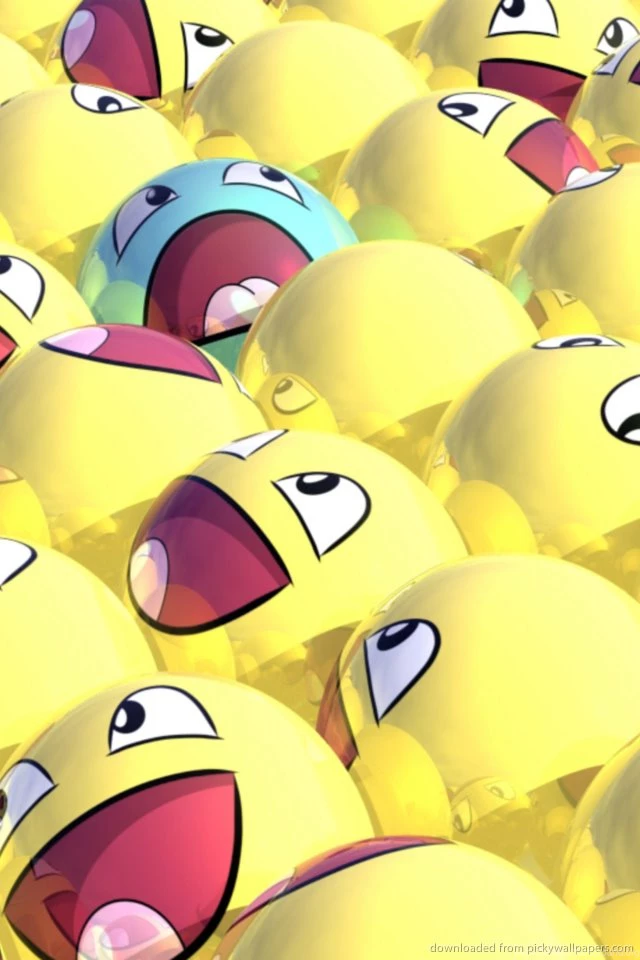 Download Lots Of Spherical Awesome Smileys And One Blue Wallpapers ...