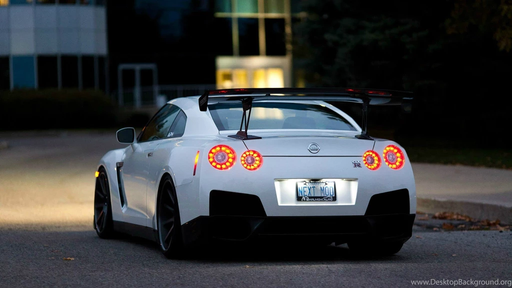 Download Wallpapers Nissan Gtr, R35, White, Evening, Stop, Nissan ...