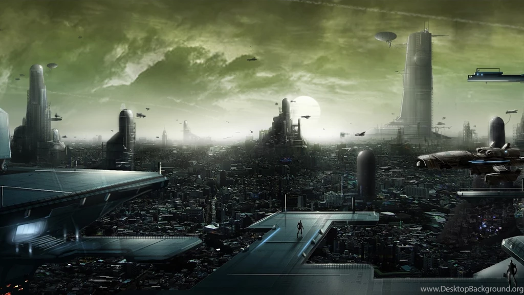 Fantasy Sci Fi City Artistic Sketch HD Wallpapers